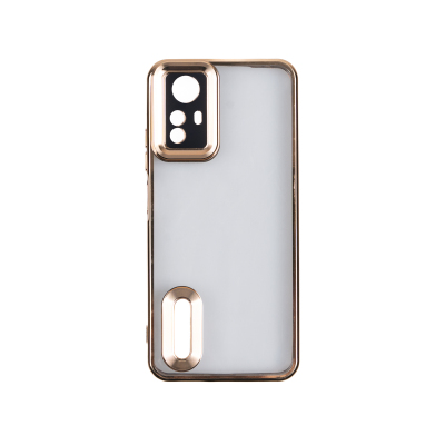 Xiaomi Redmi Note 12S Case Camera Protection Logo Showing Zore Omega Cover Gold