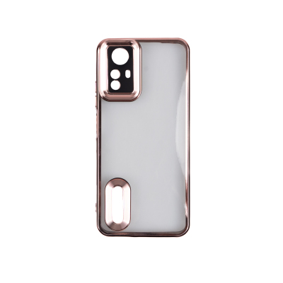 Xiaomi Redmi Note 12S Case Camera Protection Logo Showing Zore Omega Cover Rose Gold