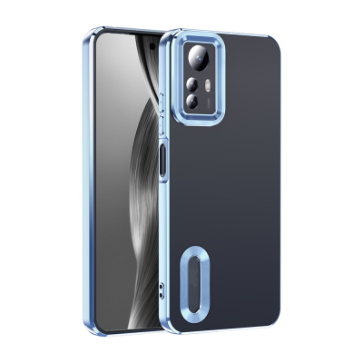 Xiaomi Redmi Note 12S Kılıf Kamera Korumalı Logo Gösteren Zore Omega Kapak Sierra Mavi