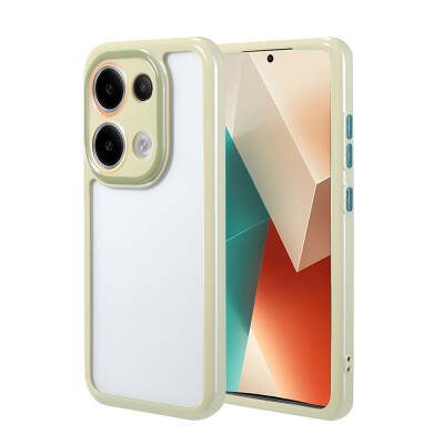 Xiaomi Redmi Note 13 4G Case Camera Protected Colorful Edge Frame Design Zore Vitamin Cover Green