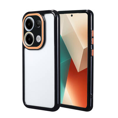 Xiaomi Redmi Note 13 4G Case Camera Protected Colorful Edge Frame Design Zore Vitamin Cover Black