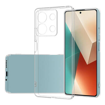 Xiaomi Redmi Note 13 4G Kılıf Zore Süper Silikon Kapak Şeffaf