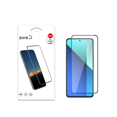 Xiaomi Redmi Note 13 4G Zore Edges Shatter-Proof Glass Screen Protector Black