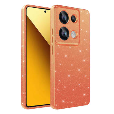 Xiaomi Redmi Note 13 Pro 4G Case Camera Protected Silvery Luxury Zore Koton Cover Orange