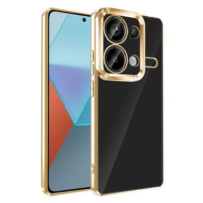 Xiaomi Redmi Note 13 Pro 4G Case Camera Protection Zore Omega Cover Showing Logo Gold