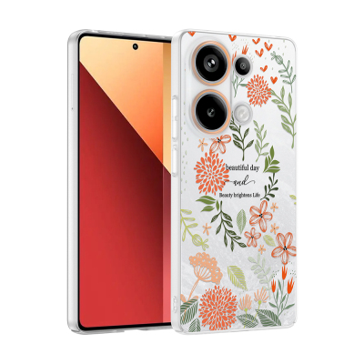 Xiaomi Redmi Note 13 Pro 4G Case with Camera Protector, Patterned Zore Clip Cover Beautiful