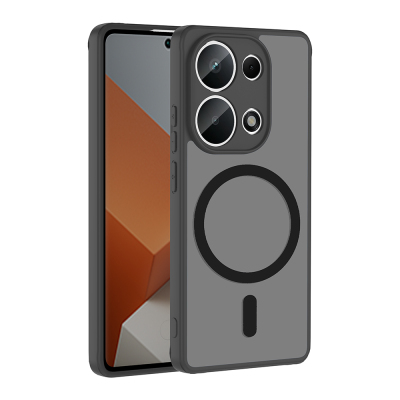 Xiaomi Redmi Note 13 Pro 4G Case with M-safe Charging Feature Zore Babet Cover Black