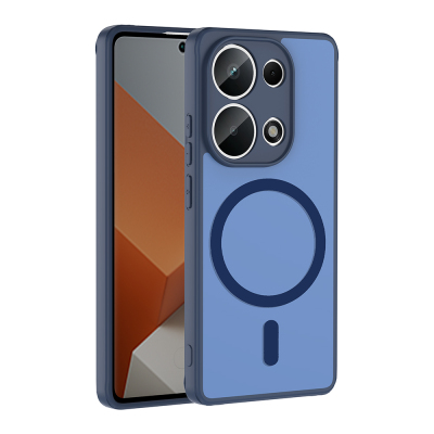 Xiaomi Redmi Note 13 Pro 4G Case with M-safe Charging Feature Zore Babet Cover Navy blue