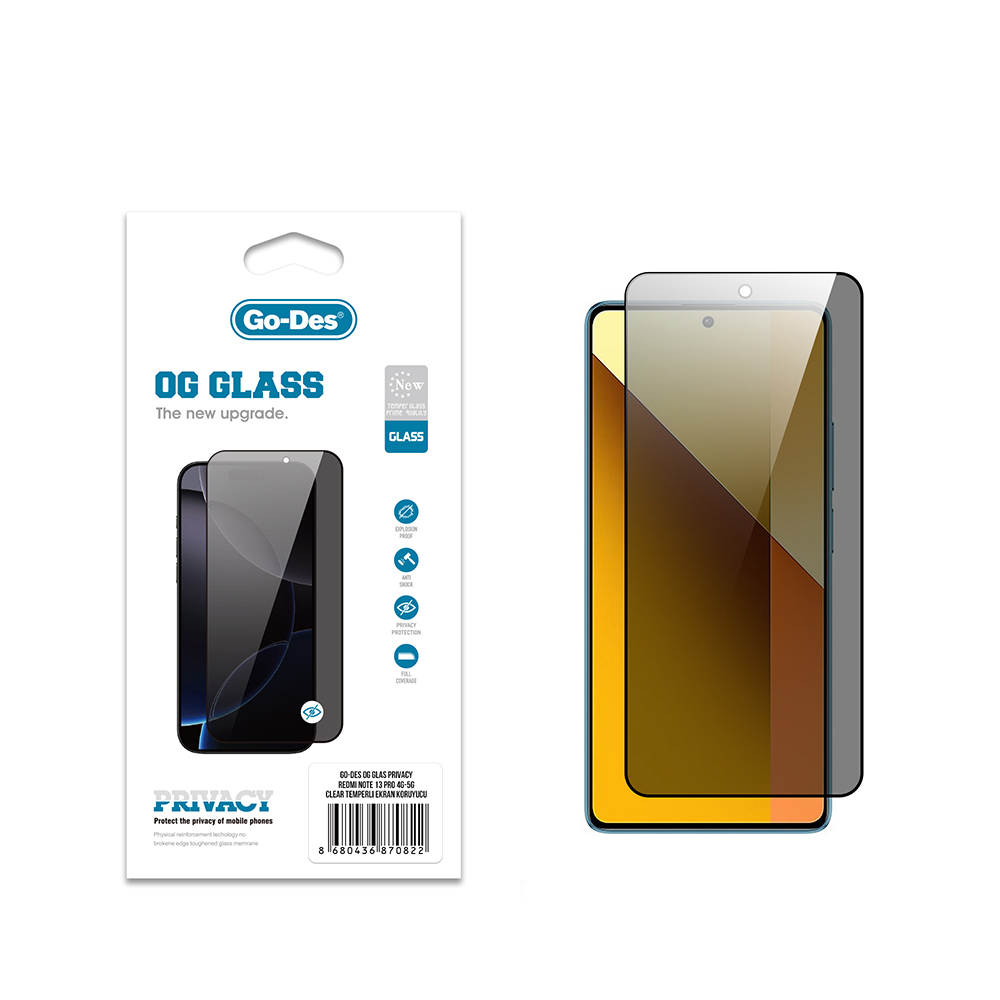 Xiaomi Redmi Note 13 Pro 4G Go Des OG Glass Privacy Antistatic Tempered Glass Screen Protector - 1
