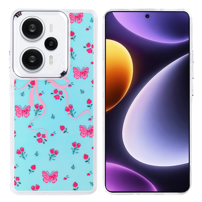 Xiaomi Redmi Note 13 Pro 4G Kılıf Airbag Tasarımlı Zore Hadra Kapak Kelebek