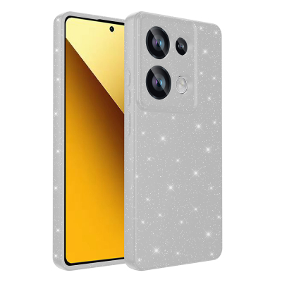 Xiaomi Redmi Note 13 Pro 4G Kılıf Kamera Korumalı Simli Lüks Zore Koton Kapak Beyaz