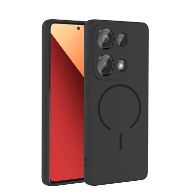 Xiaomi Redmi Note 13 Pro 4G Kılıf M-safe Şarj Özellikli Zore Meta Kapak Siyah