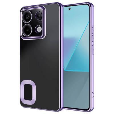 Xiaomi Redmi Note 13 Pro 5G Case Camera Protection Zore Omega Cover Showing Logo Lila