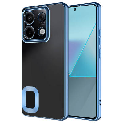 Xiaomi Redmi Note 13 Pro 5G Case Camera Protection Zore Omega Cover Showing Logo Sierra Mavi