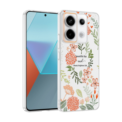Xiaomi Redmi Note 13 Pro 5G Case with Camera Protector, Patterned Zore Clip Cover Beautiful