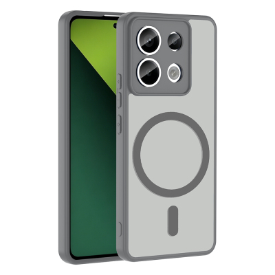 Xiaomi Redmi Note 13 Pro 5G Case with M-safe Charging Feature Zore Flat Cover Grey