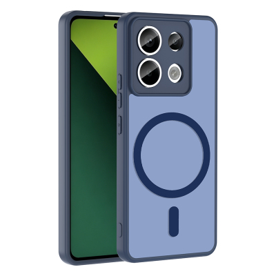 Xiaomi Redmi Note 13 Pro 5G Case with M-safe Charging Feature Zore Flat Cover Navy blue