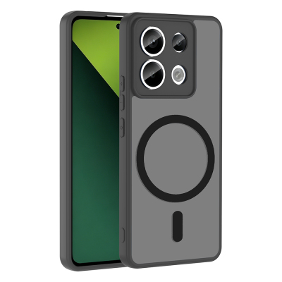 Xiaomi Redmi Note 13 Pro 5G Case with M-safe Charging Feature Zore Flat Cover Black
