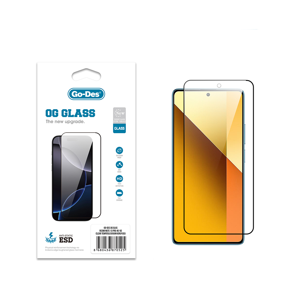 Xiaomi Redmi Note 13 Pro 5G Go Des OG Glass Antistatic Tempered Glass Screen Protector - 1