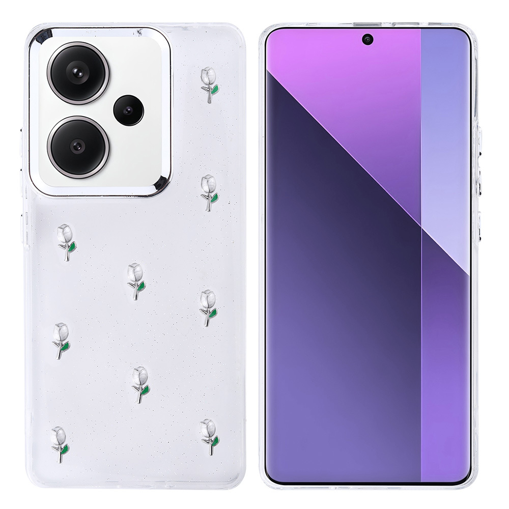 Xiaomi Redmi Note 13 Pro Plus 5G Case Airbag Design Glitter Transparent Zore Kutup Cover - 2