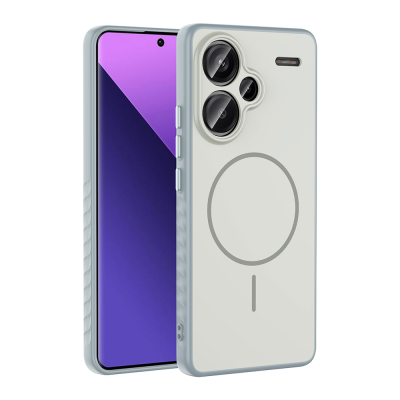 Xiaomi Redmi Note 13 Pro Plus 5G Case M-safe Charging Feature Zore Tea Cover Silver