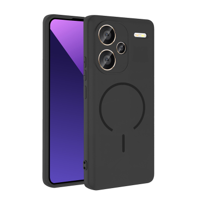 Xiaomi Redmi Note 13 Pro Plus 5G Kılıf M-safe Şarj Özellikli Zore Meta Kapak Siyah