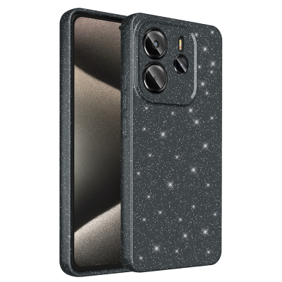 Xiaomi Redmi Note 14 4G Case Camera Protection Glitter Luxury Zore Koton Cover Black