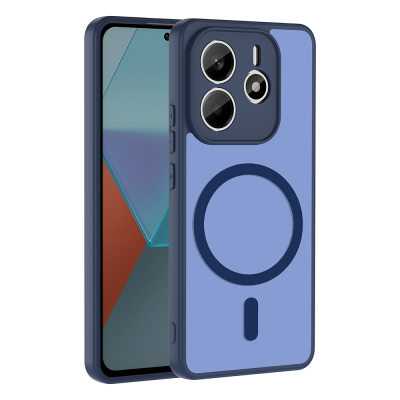 Xiaomi Redmi Note 14 4G Case M-safe Charging Feature Zore Ballet Flat Cover Navy blue