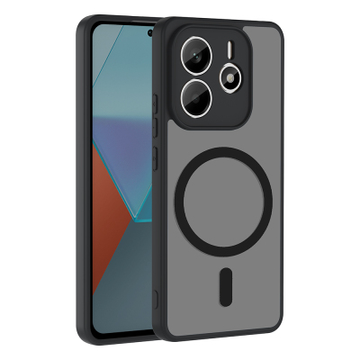 Xiaomi Redmi Note 14 4G Case M-safe Charging Feature Zore Ballet Flat Cover Black