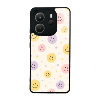 Xiaomi Redmi Note 14 4G Kılıf Kamera Korumalı Desenli Zore Lusi Kapak Gülen Yüzler