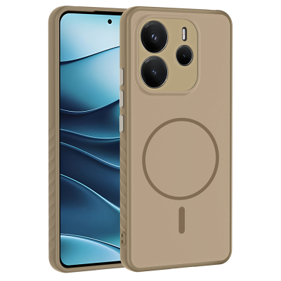 Xiaomi Redmi Note 14 4G Kılıf M-safe Şarj Özellikli Zore Tea Kapak Gold