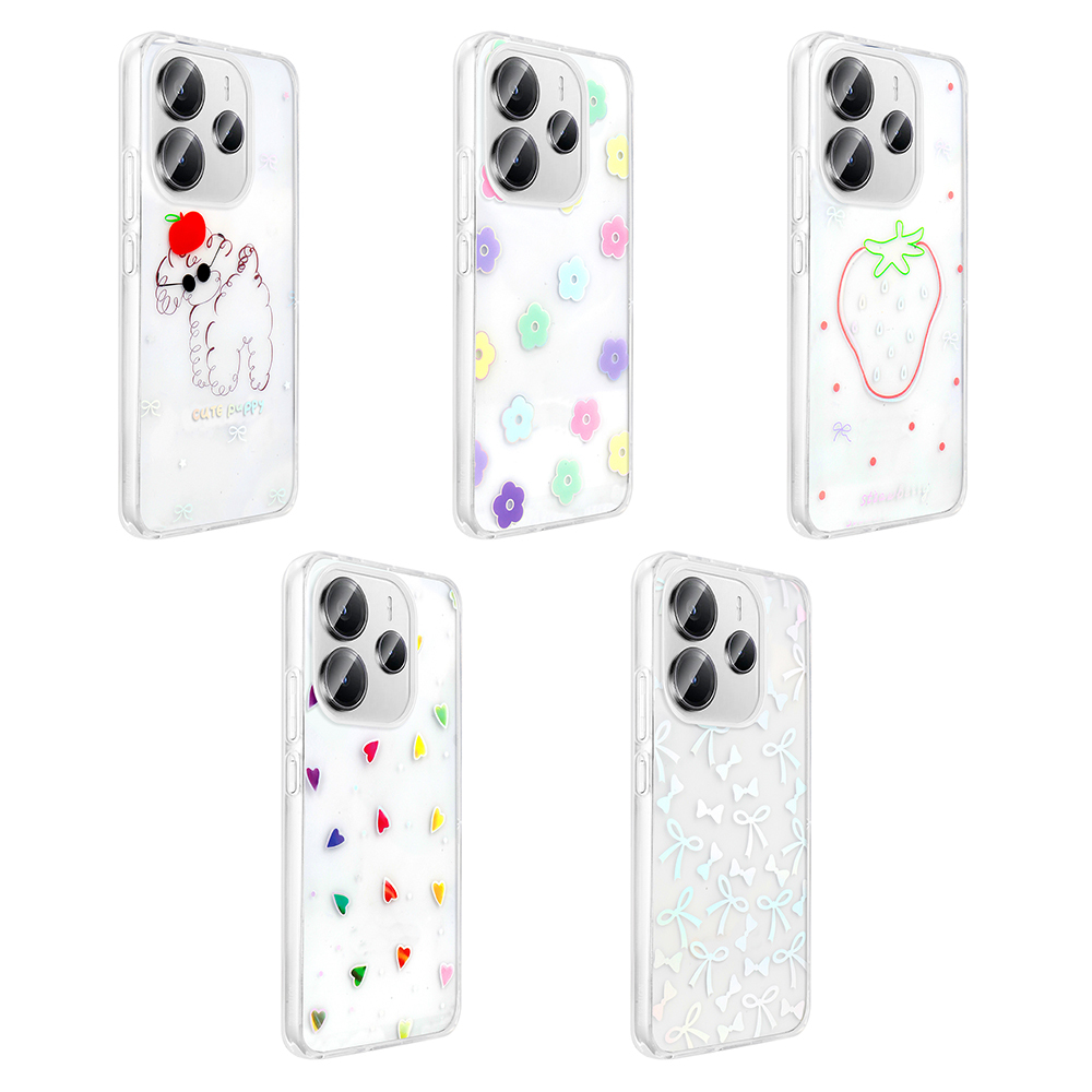 Xiaomi Redmi Note 14 4G Kılıf Şeffaf Figürlü Zore Folk Sert Kapak - 17
