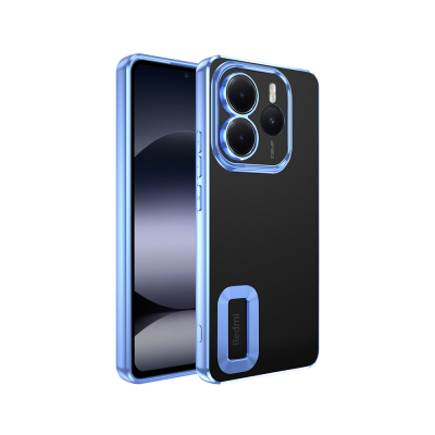 Xiaomi Redmi Note 14 5G Kılıf Kamera Korumalı Logo Gösteren Zore Omega Kapak Sierra Mavi