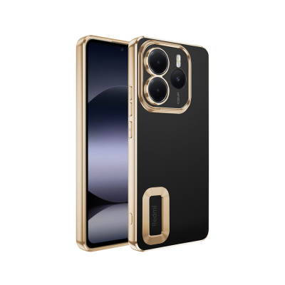 Xiaomi Redmi Note 14 5G Kılıf Kamera Korumalı Logo Gösteren Zore Omega Kapak Gold