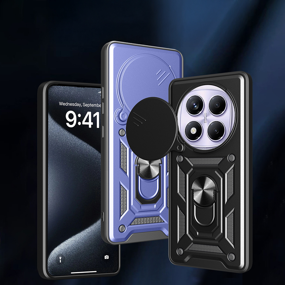 Xiaomi Redmi Note 14 Pro 4G Case Magnetic Stand Camera Protected Zore Sliding Vega Cover - 4