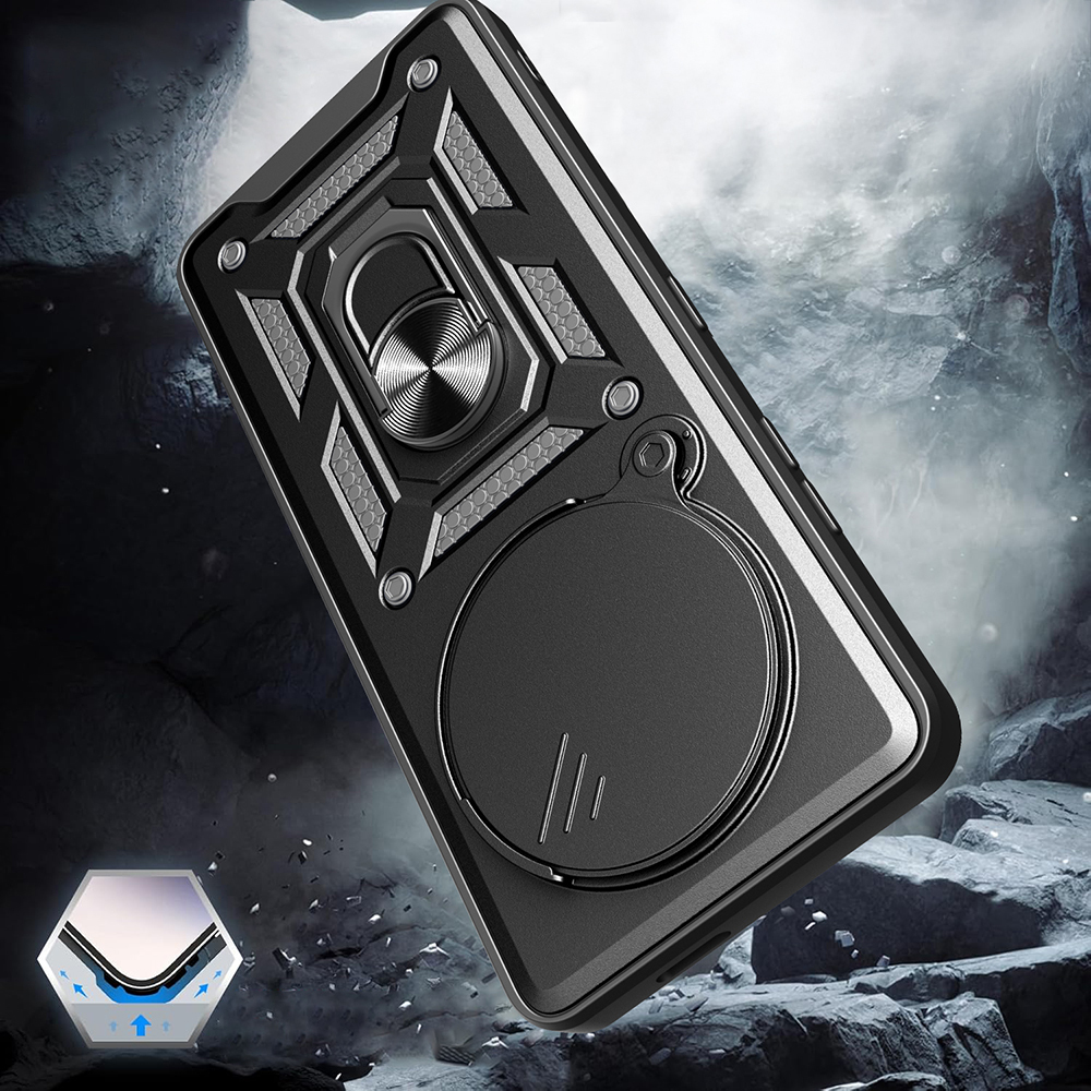 Xiaomi Redmi Note 14 Pro 4G Case Magnetic Stand Camera Protected Zore Sliding Vega Cover - 7