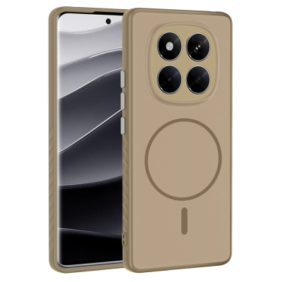 Xiaomi Redmi Note 14 Pro 4G Case with M-safe Charging Feature Zore Tea Cover Gold