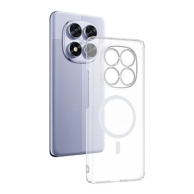 Xiaomi Redmi Note 14 Pro 4G Kamera Korumalı M-Safe Şarj Özellikli Şeffaf Zore London Sert PC Kapak Şeffaf