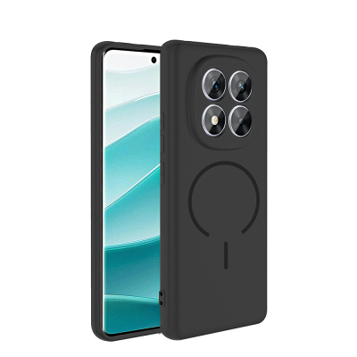 Xiaomi Redmi Note 14 Pro 4G Kılıf M-safe Şarj Özellikli Zore Meta Kapak Siyah