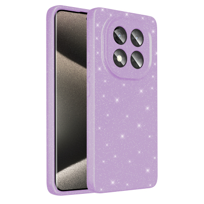 Xiaomi Redmi Note 14 Pro 5G Case Camera Protection Glitter Luxury Zore Koton Cover Lila