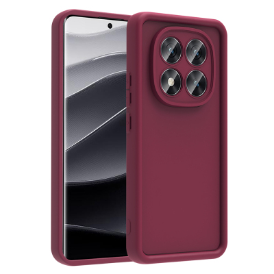 Xiaomi Redmi Note 14 Pro 5G Case Camera Protection Zore Ananas Cover Plum