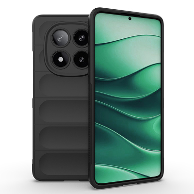 Xiaomi Redmi Note 14 Pro 5G Kılıf Esnek TPU Oyuklu Arka Yüzey Tasarımlı Zore Etnik Silikon Kapak Siyah