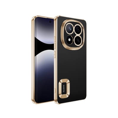 Xiaomi Redmi Note 14 Pro 5G Kılıf Kamera Korumalı Logo Gösteren Zore Omega Kapak Gold