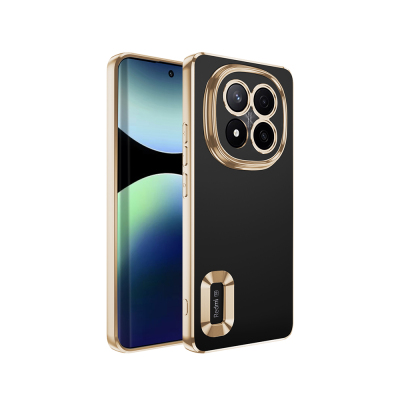 Xiaomi Redmi Note 14 Pro Plus Kılıf Kamera Korumalı Logo Gösteren Zore Omega Kapak Gold