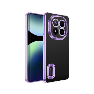Xiaomi Redmi Note 14 Pro Plus Kılıf Kamera Korumalı Logo Gösteren Zore Omega Kapak Lila