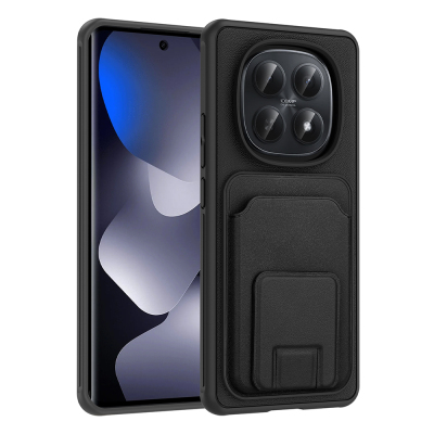 Xiaomi Redmi Note 15 4G Case with Card Holder TPU Zore Bikart Cover Black