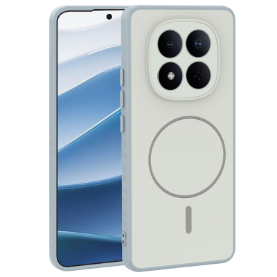 Xiaomi Redmi Note 15 4G Case with M-safe Charging Feature Zore Tea Cover Silver