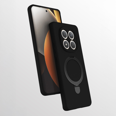 Xiaomi Redmi Note 15 4G Kılıf M-safe Şarj Özellikli Standlı Zore Samara Kapak Siyah