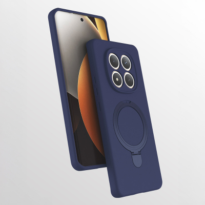 Xiaomi Redmi Note 15 5G Kılıf M-safe Şarj Özellikli Standlı Zore Samara Kapak Lacivert