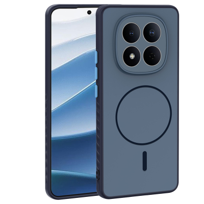 Xiaomi Redmi Note 15 5G Kılıf M-safe Şarj Özellikli Zore Tea Kapak Lacivert